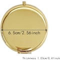 Miniatyrbillede 2 af 6: 2 stk. 6,5 cm Kompakt Spejl Lille Håndholdt Spejl Bærbart Dobbeltsidet Forstørrelsesspejl Makeup Spejle Pung Håndtaske Lommespejl