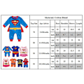 Pikkukuva 3 / 3: Vauvan, vastasyntyneen ja taaperon supersankari-haalari pitkillä hihoilla, hyppyhaalari, pukukostyymi Superman B 18-24 Months