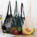 Miniatyrbilde 5 av 5: Mesh Bag - Gjenbrukbar, Vaskbar, Foldbar Bomullsnettpose for Frukt, Grønnsaker og Varehandel - Kjøkkenutstyr Kaesi Beige
