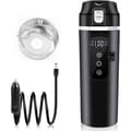 500 ml elektrisk reisevannkoker for bil, 12V/24V, 304 rustfritt stål interiør, egnet for biler