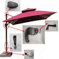 Pikkukuva 5 / 5: Terassivarjon lisätarvikkeet Ulkovarjon osat terassivarjolle Ulkokammen kahva Crank Handle as described