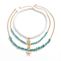 Miniatyrbillede 1 af 5: 3 Stykker Halskæder med Havtema Trendy Kravebenskæde Choker med Letvægtsdesign Til Sommerfester 05 necklace gold