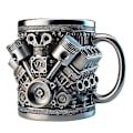 Miniatyrbild 1 av 5: V8 Motorer Rostfritt Stål Mugg, Personlig V Rostfritt Stål Kaffemugg V8