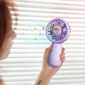 Pikkukuva 5 / 6: Kannettava Söpö Käsituuletin - Mini USB Ladattava Käsituuletin Viilentämiseen Opiskelijoille - Viilennystuuletin Pojille Ja Tytöille Purple