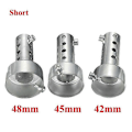 Miniatyrbilde 4 av 5: 2 stk. 35/42/45/48/60 mm Universal Motorsykkel Kan DB Killer Lyddemper Støydemper Lydeliminator Eksos Justerbar Sølv 2Pcs Long 35mm