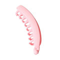 Miniatyrbilde 1 av 5: Bananformet Hårnål Dobbel Rad Anti-skli Tann Design Hårklemme Ensfarget Frostet Tekstur Stor Bak Hode Tvist Hårklo Pink
