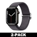 Miniatyrbilde 1 av 5: Flettet armbånd til Apple Watch 38/40/41 mm Mørk grå M 2-Pack