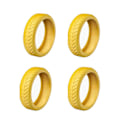 Pikkukuva 1 / 5: Pehmeät silikoniset matkalaukkupyörien suojukset, jotka vaimentavat ääntä ja vähentävät melua liikematkoilla käytettäville matkatavaroille Yellow 4pcs
