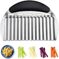 Miniatyrbillede 1 af 5: Kraftig Crinkle Cutter i rustfrit stål Bølgeformet hakker Fransk Fry Slicer til kartofler Gulerodschips og frugter, grøntsager, kartofler, løg