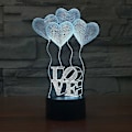 Miniatyrbild 5 av 5: 3D Illusion Kärlek Hjärta Form LED Nattlampa Färgrik Par Rum Bordslampa YGWL