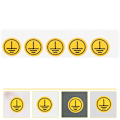 Miniatyrbild 5 av 5: 1 Ark Skyddande Jordsymbol Varningsskylt Varningselektrisk Klistermärke Maskin Jordning Varningsdekal