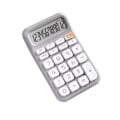 Miniatyrbillede 1 af 5: Bærbar mekanisk switch-lommeregner til grundlæggende numerisk beregning, robust beige Grey 14.8cmx9.3cmx2cm