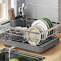 Miniatyrbild 4 av 5: Diskställ Stor Kapacitet Halkfri Design Stabil Automatisk Avrinning Lätt att Installera Utrymmesbesparande fg2025031703129 white