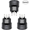 Miniatyrbillede 1 af 4: Schweiz/Liechtenstein 2-ben adapter - EU til DE/FR/IT/ES 3-ben stik (3 stk., sort)