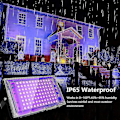 Miniatyrbillede 5 af 5: 2 stk. 100W UV LED Spotlight Sort Lys IP65 Vandafvisende, Ultraviolet LED Lampe, Effektlys til Akvarium, Fest, Neonmaling, Fluorescerende Poster