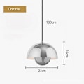 Miniatyrbild 1 av 5: Modern Blomkruka Pendellampa Halvcirkelformad Restaurang Hängande Taklampa Inomhus Vardagsrum Bar Köksö Lampor Cool White 6000K Chrome