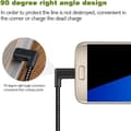 Miniatyrbillede 4 af 5: 90 graders vinkelstik nylonflettet smartphone-opladerkabel, Type-C opladerkabler til Android Universal Adapter 2M