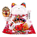Pikkukuva 1 / 5: 18 cm Keraaminen Onnenkissa Maneki Neko Koriste Feng Shui Sisustus Heiluva Onnenkissa, B
