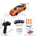 Miniatyrbilde 3 av 5: RC Driftbil, 15 km/t, ripebestandig, lett, oppladbar, lav friksjon, fjernstyrt bil Orange