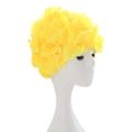 Miniatyrbillede 1 af 5: Dames badehætte blomst retro 3D blomster badehætte kvinder blomster badehætte yellow