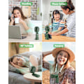 Miniatyrbild 5 av 6: Mini Handhållen Fläkt, Portabel USB Handfläkt, Uppladdningsbara Fläktar 5 Hastigheter Hopfällbar Handfläkt med Bas Green