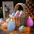 Miniatyrbild 3 av 5: Påskägg Tredelad Påskdekoration Flamlösa LED-ljus