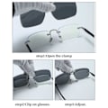 Miniatyrbillede 5 af 7: Flip-up Metal Clip-on Solbriller Flip Up Nattesyn gul
