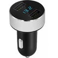Mini-billaddare - 2 USB-portar Snabbladdning 3,0 A/V Mätarfunktion LED-batterinivåindikator - universell