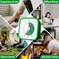 Miniatyrbild 5 av 5: 60-minuters visuell timer med skyddsfodral, Dinosaurie-disk-timer för barn och vuxna, tyst nedräkning