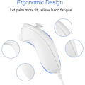 Miniatyrbild 4 av 5: 2-pack Nunchuck-kontroller för Wii, Nunchuk Joystick Fjärrkontroll Spel C white