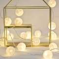 Ljusslinga med bomullsbollar, juldekoration för inomhusbruk, 3M 20 LED-globlampor, flicka, prinsessa, barn, baby, sovrum