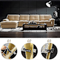 Miniatyrbilde 3 av 3: Seksjonskobling for sofa, 4 stk. metall Sofaskjøt Snap Alligator Style Seksjonskobling for sofa Tao