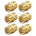 Miniatyrbillede 1 af 5: (6 pakke) Messingkoblingsreduktion, 1/4 tomme Npt X 1/4 tomme Npt hun