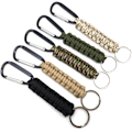 Miniatyrbillede 1 af 5: 5 stk. Paracord nøgleringe med karabinhager, flettet nøglesnor med låsende D-ring kroge, kraftig Paracord nøglesnor