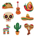 8 Pieces Mexico Embroidery Iron-on Patch, Embroidery Sticker Iron