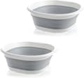 Fällbar skål, 2-pack tvättkorgar, fällbar rund tvättkorg 25 cm för camping
