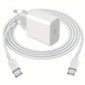 Miniatyrbillede 1 af 5: 20W USB-C Hurtigoplader med Type-C til Type-C Kabel, EU-stik