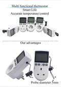 Miniatyrbild 4 av 4: EU-kontakt digital timer med temperaturkontroll programmeringsuttag