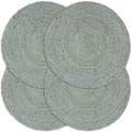 Placemats 4 pcs Plain Olive Green 30 cm Round Jute