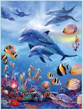 30x40cm, Delfin 5D Diamantmålning Strassbroderi Canvas