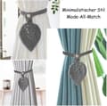 Miniatyrbild 4 av 5: Set med 2 boho gardinomtag, blad bomullsmakramé gardin