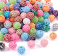100 st 20 mm julstrasspärlor runda tuggummi Crystal-Mixed 20mm