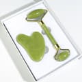 Rollerset Gua Sha Stone Facial Roller Massage Tool for Skincare Routine Guasha Tool for Face Neck and Body Muscles