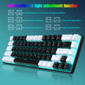 Wired Gaming Keyboard, RGB Backlit, Ultra-Compact Mini Keyboard with Detachable Cable, Black and White Color