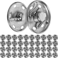 Syknappar, (Ø6mm), 20 par silver, Spännen för kläder och Te
