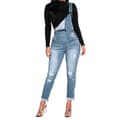 Dame avslappet jeans med seler XL XL