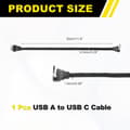 Miniatyrbillede 2 af 6: 90 graders USB A til C-kabel 11,8 Type Silikone Retvinklet Usb a Han Beige 2 Yard