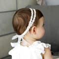 Baby Piger Hårbånd Elastisk Dobbelt Blonde Blomster Hårbånd Blød Bo