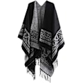 Miniatyrbild 1 av 5: Poncho Sjal Elegant Varm Öppen Kvadrat Höst Vinter Kvinna