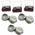 (Silver, Linsdiameter 21mm) 3 st 10X/20X/30X Smyckeslupp Glas